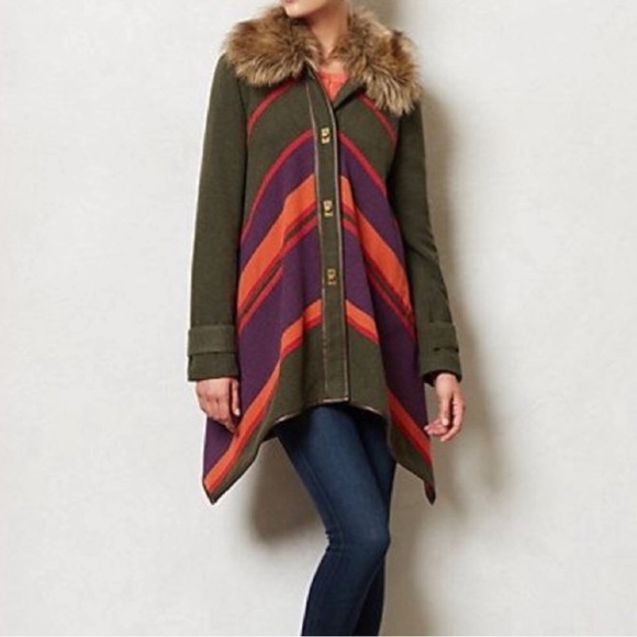 Anthropologie Cartonnier Chevron Sweep Poncho - Picture 1 of 9